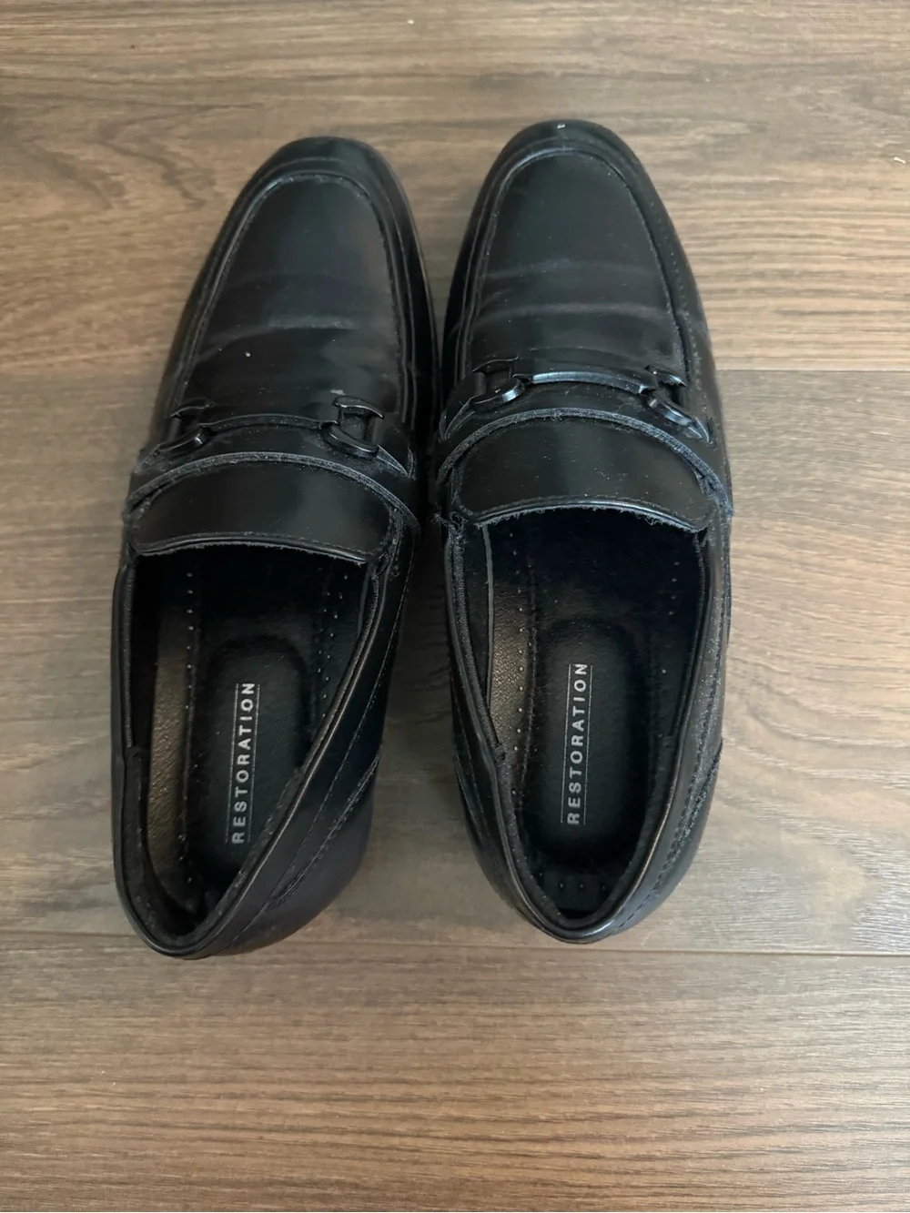 Black Kids Dress Loafers with Bit Detail